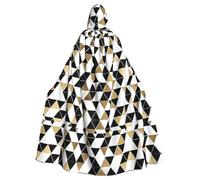 WHJDPP Mantello con cappuccio alla moda moderno nero bianco oro triangoli stampe - lungo, confortevole Cosplay Throw