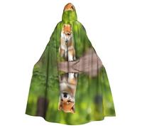 WHJDPP Mantello con cappuccio con papillon stampato per Halloween con cane Shiba Inu per feste in costume, cosplay
