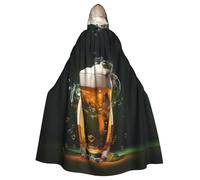 WHJDPP Mantello con cappuccio con stampa di bolle di birra per Halloween, giochi di ruolo e feste in costume, comodo e resistente