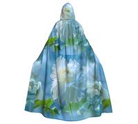 WHJDPP Mantello con cappuccio e papillon per Halloween, con immagine di cento peonie, per adulti, per feste in costume, cosplay