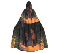 WHJDPP Mantello con cappuccio per adulti con gatto fuori dalle ombre stampato per Halloween - mantello con cappuccio super grande senza cerniera