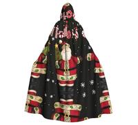 WHJDPP Mantello con cappuccio per adulti, con immagine di Buon Natale, per Halloween, super grande, senza cerniera