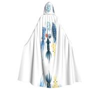 WHJDPP Mantello con cappuccio per adulti con immagine di polpo di calamari colorati, per Halloween, mantello con cappuccio super grande senza cerniera