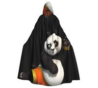 WHJDPP Mantello con cappuccio per adulti con panda gigante che conosce il kung fu, senza cerniera, comodo e resistente per giochi di ruolo