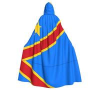 WHJDPP Mantello con cappuccio per adulti con stampa bandiera del Congo per feste in costume ed eventi a tema
