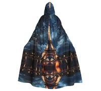 WHJDPP Mantello con cappuccio per adulti con stampa della Torre di Parigi, per feste in costume ed eventi a tema