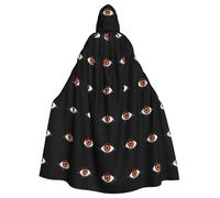 WHJDPP Mantello con cappuccio per adulti con stampa dell'occhio del diavolo per feste in costume ed eventi a tema