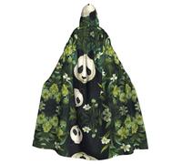 WHJDPP Mantello con cappuccio per adulti con stampa di famiglia di panda gigante per Halloween e giochi di ruolo