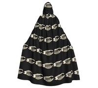 WHJDPP Mantello con cappuccio per adulti con stampa di lische di pesce di mare profondo per feste in costume ed eventi a tema