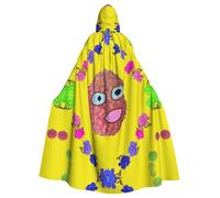 WHJDPP Mantello con cappuccio per adulti con stampa di litchi sorridenti - mantello con cappuccio super grande senza cerniera