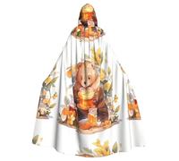 WHJDPP Mantello con cappuccio per adulti con stampa di orso che ruba miele senza cerniera, comodo e durevole per giochi di ruolo