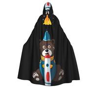 WHJDPP Mantello con cappuccio per adulti con stampa di orso su un razzo, senza cerniera, comodo e durevole per giochi di ruolo