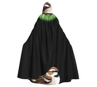 WHJDPP Mantello con cappuccio per adulti con stampa di passero sull'erba, senza cerniera, comodo e durevole per giochi di ruolo