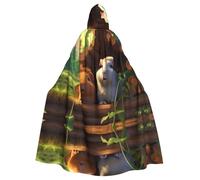 WHJDPP Mantello con cappuccio per adulti con stampa di porcellini d'India per feste in costume ed eventi a tema