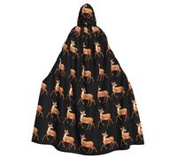 WHJDPP Mantello con cappuccio per adulti per feste in costume ed eventi a tema con stampa di un cerbiatto è stato ferito da spine