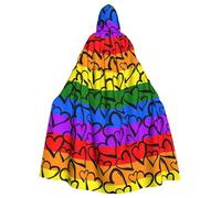 WHJDPP Mantello con cappuccio per costumi con stampa arcobaleno Gay Pride - Mantello lungo con cappuccio durevole
