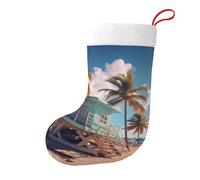 Whjdpp Miami Beach, Florida stampa su entrambi i lati calzini natalizi stampati per decorazioni interne per feste di grande capacità