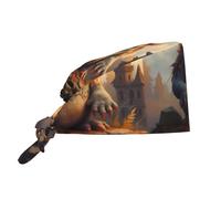 WHJDPP Monster on The Stone Pier, berretto da lavoro per donne e uomini, regolabile, assorbente, traspirante, nero