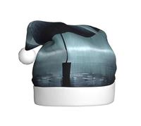 WHJDPP Ombrello nero sotto la pioggia Immagine Cappello di Natale per adulti Adatto per Halloween, Natale e Capodanno indossare