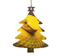 WHJDPP Ornamenti di legno di Natale di forma dell'albero di Natale 4 PCS stampa giallo del serpente per appendere