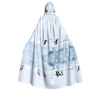 WHJDPP Penguins on the Iceberg Prints, mantello con cappuccio, lungo, comodo, per cosplay