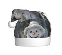 WHJDPP Pupazzo di neve Dicendo Ciao Immagine Uomo e donna peluche cappelli di Natale, adulti Capodanno festa tappi