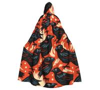 WHJDPP Ravens - Mantello con cappuccio per Halloween, per adulti, con papillon, per feste in costume, cosplay