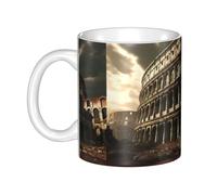 WHJDPP Remains of the Roman Colosseum Tazza in ceramica per cappuccino, latte, cereali, yogurt, latte, bevande calde o fredde Forno a microonde