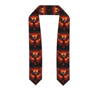 WHJDPP Scialle di laurea appiattito Stola Arancione Rosso Phoenix Stampa Buon drappo non facile da deformare, Appiattito, Taglia unica