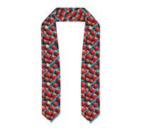 WHJDPP Scialle di laurea appiattito Stola Red Strawberry Printing Buon drappo non facile da deformare