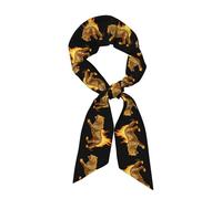 WHJDPP Sciarpa lunga di seta Il leopardo sta mostrando il suo potere Modello morbido confortevole delicato sulla pelle e traspirante adatto per giochi di viaggio e feste
