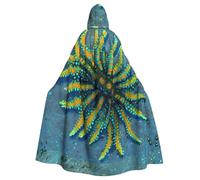WHJDPP Seabed Creatures - Mantello con cappuccio per Halloween, per adulti, con papillon, per feste in costume, cosplay