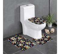 WHJDPP Set di 3 tappeti da bagno con stampa a forma di cuore e scritta "Consapevolezza sull'autismo", 61 x 40,6 cm, in peluche, per un comfort assorbente e una protezione antiscivolo