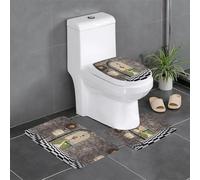 WHJDPP Set di 3 tappetini da pavimento con immagine di funghi paesaggistici con immagine di funghi assorbenti e antiscivolo per bagni, servizi igienici e cucine