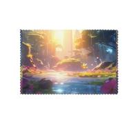 WHJDPP Set di 6 tovagliette con stampa di uccelli di montagna per tavolo da pranzo, lavabili, resistenti al calore e alle pieghe, per decorazioni per la casa