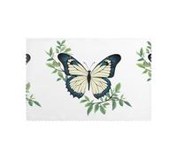 WHJDPP Set di 6 tovagliette con stampa farfalla tra i rami per tavolo da pranzo, per casa e banchetti, facili da pulire a temperatura ambiente per un uso duraturo