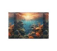 WHJDPP Set di 6 tovagliette per tavolo da pranzo, lavabili, resistenti al calore e alle pieghe, per decorazioni per la casa