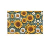WHJDPP Set di 6 tovagliette stampate con girasoli, camomilla, per tavolo da pranzo, facili da pulire e resistenti, 30,5 x 45,7 cm