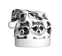 WHJDPP Simpatico cappello di Natale stampato con procione per adulti celebrazioni festive come regalo per uomini e donne