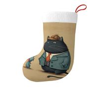 Whjdpp Simpatico gatto e topo dialogo schermo modello natalizio calzini decorativi per alberi di Natale, tavoli da pranzo