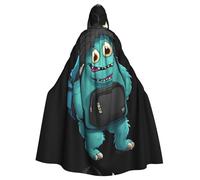 WHJDPP Simpatico zaino piccolo mostro immagine Halloween adulto mantello con cappuccio mantello con papillon per feste in costume, cosplay