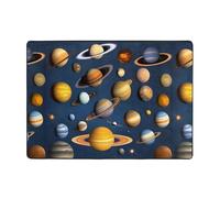 WHJDPP Solar System Planets Prints - Tappeto in pelliccia sintetica ultra morbida, 203,2 x 147,3 cm, per soggiorno, camera da letto, ufficio e altro ancora