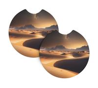 Whjdpp Sottobicchieri per interni dell'auto, con stampa di stelle del deserto, 2 pezzi, impermeabile e veloce, per auto, camion, SUV e navi