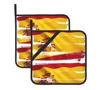 WHJDPP Sottovaso isolato quadrato con stampa bandiera della Spagna, 2 pezzi, dotato di una comoda corda laterale per appenderlo facilmente