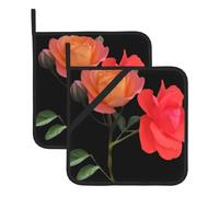 WHJDPP Sottovaso quadrato con stampa di fiori di luna bicolore, 2 pezzi, dotato di una comoda corda laterale per appenderlo facilmente