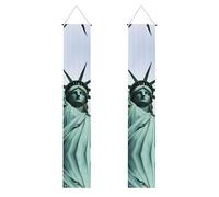 WHJDPP Statua della Libertà a New York Pattern Graduazione Portico Banner - Robusto, durevole, lavabile e riutilizzabile Decorazione di laurea per feste, cerimonie, porte d'ingresso