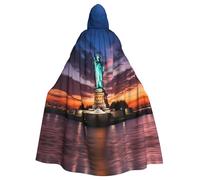 WHJDPP Statua della Libertà, USA Stampe Halloween Adulto Mantello con Cappuccio per Feste in Costume ed Eventi a Tema