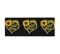 WHJDPP Tappetino per mouse esteso con stampa di girasole con scritta "Blessed to Be Called", 30,5 x 80 cm | Resistente tappetino da scrivania per gaming, ufficio e computer portatile, superficie antiscivolo e bordi rinforzati