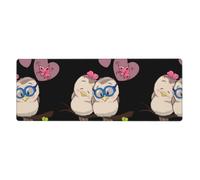 WHJDPP Tappetino per mouse esteso con uccellini innamorati, 30,5 x 80 cm