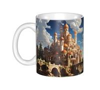 WHJDPP Tazza in ceramica con immagine del castello anime, per cappuccino, latte, cereali, yogurt, latte, bevande calde o fredde forno a microonde